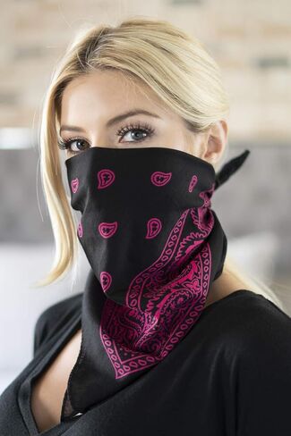 RIAH FASHION Fabric Face Cover Multi-Purpose Cotton Unisex Bandana - Mouth Shield Scarf Handkerchief, Headwear Balaclava Wrap in Kuwait
