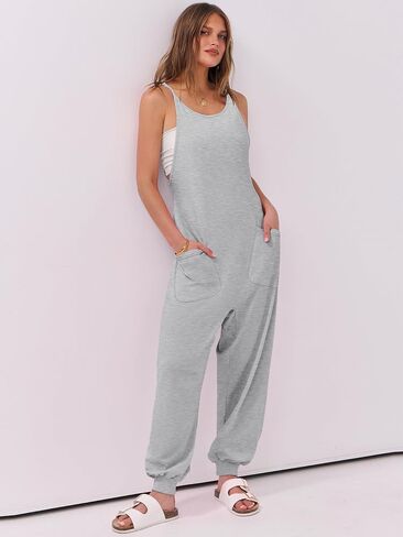 ANRABESS Women's Causal Sleeveless Jumpsuits Summer Scoop Neck Harem Overalls Stretchy Adjustable Strap Romper with Pocket in Saudi Arabia