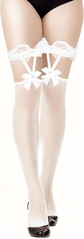 Dohia النساء جوارب شبكية مثير الدانتيل أعلى جوارب شبكية شبكة الفخذ العليا جوارب القوس الحمالات جوارب ST3-LSDDW in Kuwait