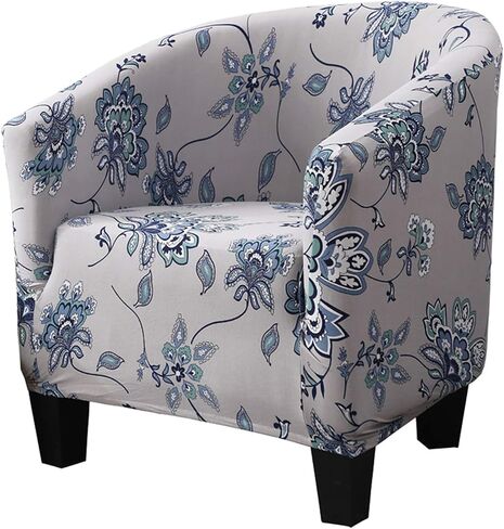 WOMACO Club Chair Slipcover Printed Stretch Armchair Tub/Round Barrel Swivel Chair Covers with Elastic Bottom Sofa Furniture Protector (2, A14) in Saudi Arabia