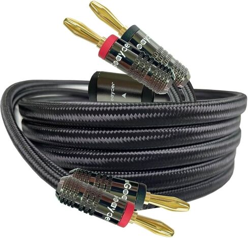 Speaker Wire with Banana Plugs, 14AWG Speaker Cable with Gold-Plated Banana Tips,Oxygen-Free Copper (OFC), 6.6FT/2M in Saudi Arabia