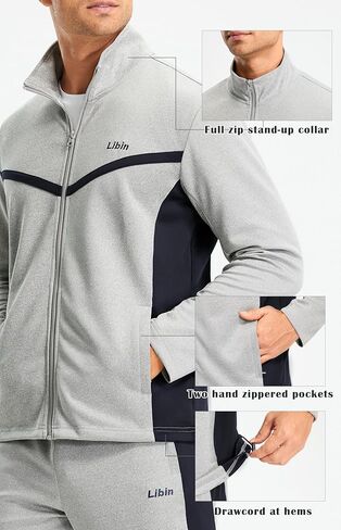 Libin Men's Tracksuits Athletic Outfits Set 2 Piece, Warm Up Sweatsuits Track Suits Sets in Saudi Arabia
