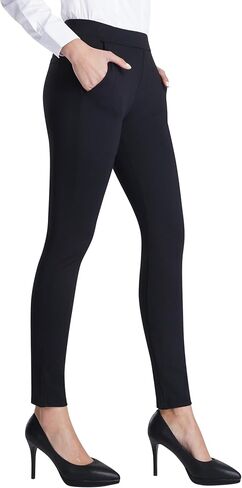 سروال فستان Bamans للنساء للعمل والمكتب، بنطلون نحيف للتحكم في البطن، 29 بوصة، درزة داخلية قابلة للتمدد، بنطلون رسمي in Kuwait