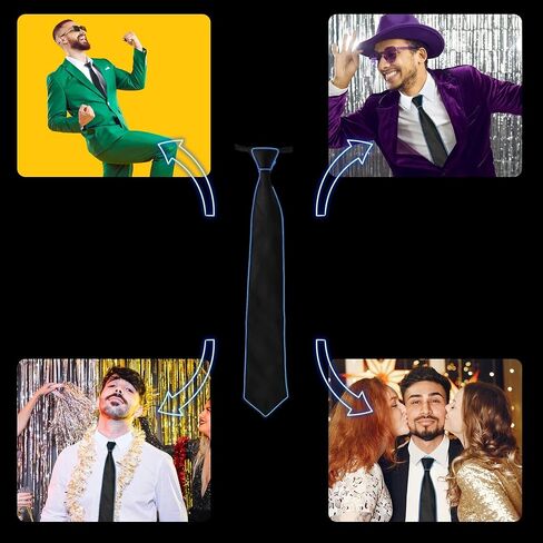 Led Light up Accessories For Men LED Necktie For Adult Kids Christmas Parties Favors Rave Outfit,Costume,Gift in Kuwait
