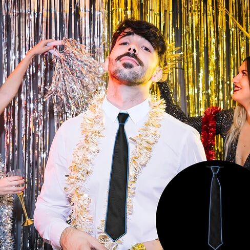 Led Light up Accessories For Men LED Necktie For Adult Kids Christmas Parties Favors Rave Outfit,Costume,Gift in Kuwait