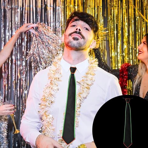 Led Light up Accessories For Men LED Necktie For Adult Kids Christmas Parties Favors Rave Outfit,Costume,Gift in Kuwait
