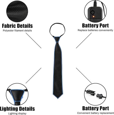 Led Light up Accessories For Men LED Necktie For Adult Kids Christmas Parties Favors Rave Outfit,Costume,Gift in Kuwait