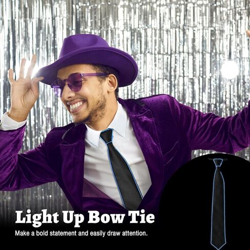 Led Light up Accessories For Men LED Necktie For Adult Kids Christmas Parties Favors Rave Outfit,Costume,Gift in Kuwait