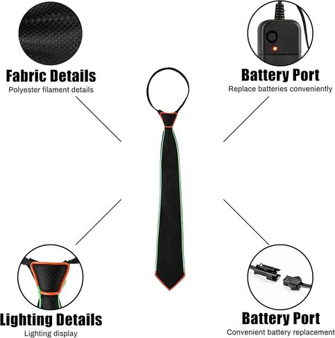 Led Light up Accessories For Men LED Necktie For Adult Kids Christmas Parties Favors Rave Outfit,Costume,Gift in Kuwait
