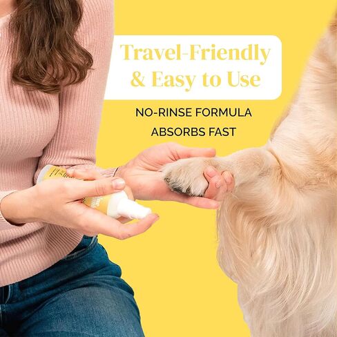 Dog Paw Cleaner - 5.1 Fl Oz of Alcohol Free Rosewater Scented Paw Sanitizer Spritz - Made with Rosewater, Aloe, Copaiba Oil, and Lemongrass Oil to Nourish and Clean Paws - Made in The USA in Kuwait