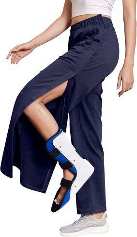 Deyeek Tear Away Pants for Women Side Snap Button Sweatpants Loose Fit Casual Post Surgery Adaptive Clothing with Pockets in Saudi Arabia