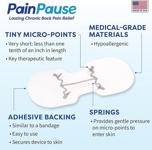 Long Lasting Pain Relief - Back, Hip, Knee, Neck, Plantar Fasciitis, and Others - Relief for Up to 7 Days, Clinically Tested, 4 Devices in 2 Pouches in Saudi Arabia