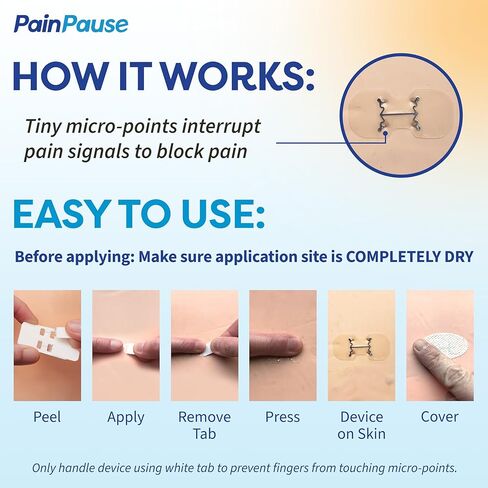 Long Lasting Pain Relief - Back, Hip, Knee, Neck, Plantar Fasciitis, and Others - Relief for Up to 7 Days, Clinically Tested, 4 Devices in 2 Pouches in Saudi Arabia