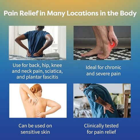 Long Lasting Pain Relief - Back, Hip, Knee, Neck, Plantar Fasciitis, and Others - Relief for Up to 7 Days, Clinically Tested, 4 Devices in 2 Pouches in Saudi Arabia