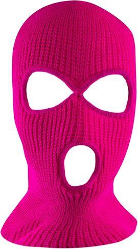 قناع تزلج حراري من Super Z Outlet Knit Sew أكريليك خارجي كامل للوجه مقاس واحد يناسب الجميع (أسود) in Kuwait