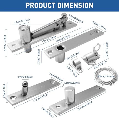 TamBee Door Pivot Hinge Heavy Duty Detent Hidden Bookcase Hinges Secret Door Hinges Stainless Steel Invisible Door Hinge Hardware with Hold Open in Saudi Arabia