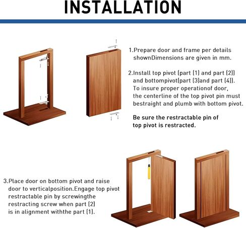TamBee Door Pivot Hinge Heavy Duty Detent Hidden Bookcase Hinges Secret Door Hinges Stainless Steel Invisible Door Hinge Hardware with Hold Open in Saudi Arabia