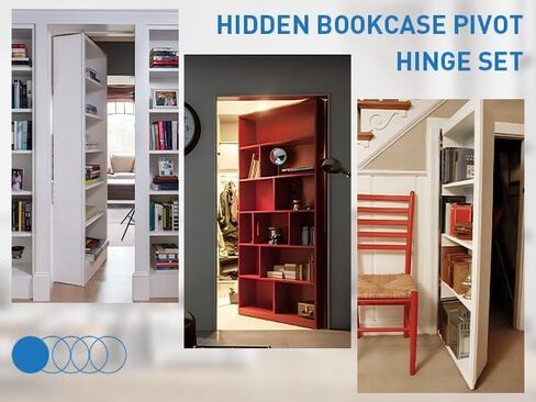 TamBee Door Pivot Hinge Heavy Duty Detent Hidden Bookcase Hinges Secret Door Hinges Stainless Steel Invisible Door Hinge Hardware with Hold Open in Saudi Arabia