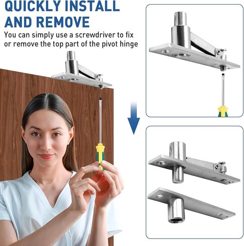 TamBee Door Pivot Hinge Heavy Duty Detent Hidden Bookcase Hinges Secret Door Hinges Stainless Steel Invisible Door Hinge Hardware with Hold Open in Saudi Arabia