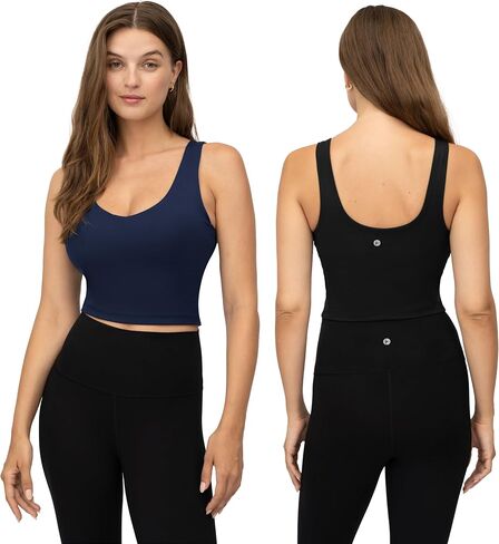 90 Degree By Reflex Everyday Cloud Support Crop Tank with Built-in Bra - 2 Pack in Kuwait