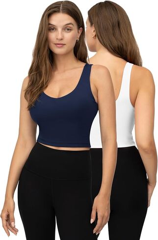 90 Degree By Reflex Everyday Cloud Support Crop Tank with Built-in Bra - 2 Pack in Kuwait