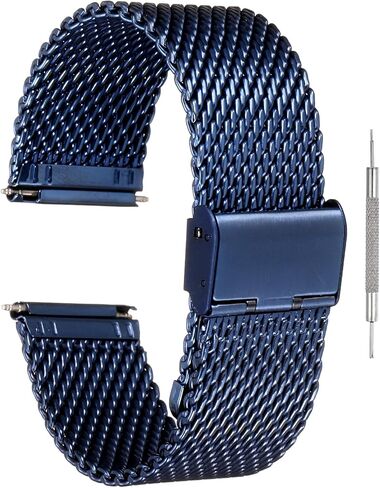 HARFINGTON Stainless Steel Mesh Watch Band Quick Release Adjustable Metal Replacement Watch Strap for Men Women in Saudi Arabia