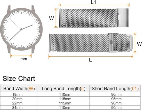 HARFINGTON Stainless Steel Mesh Watch Band Quick Release Adjustable Metal Replacement Watch Strap for Men Women in Saudi Arabia