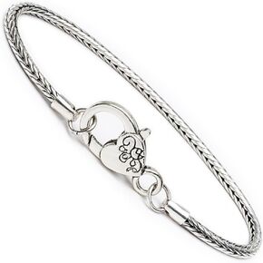 RUBYCA 5pcs 20cm Snake Chain 18KGP Silver Plated Charm Bracelet European Bead Lobster Heart Clasp