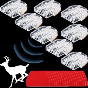 BBTO 8 Pieces Deer Whistles for Car with Adhesive Tapes Deer Horns Alerts Deer Warning Devices and Extra 20 Pieces Adhesive Tapes for Car Truck Auto and Vehicles (Transparent)