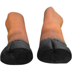 Amosfun 1 Pair Brown Gloves Animal Masks Latex Gloves Halloween Cosplay Gloves Masquerade Horse Hooves Halloween