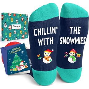 HAPPYPOP Christmas Gift Ideas Socks for Women - Reindeer Snowman Socks for Men Teens, Stocking Stuffers