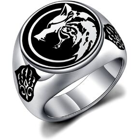 Wolf Ring Viking Wolf Head Wolf Paw Ring Animal Ring for Boys