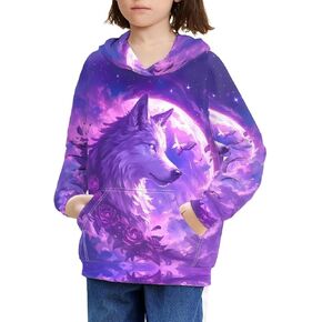 Yuuxorilu Unisex Kids Hoodies Youth Hooded Pullover Long Sleeve Sweatshirts with Pockets