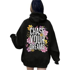 SHENHE Girl's Floral Hoodie Pullover Slogan Graphic Loose Long Sleeve Hoodie Sweatshirt Top