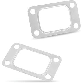 2 PCS Automotive Turbocharger Inlet Gasket, Stainless Steel Manifold Gasket, Open Turbine Gasket, Compatible with T3 T34 T35 T38 GT35 GT35R (Silver)