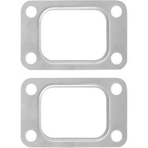 2 PCS Automotive Stainless Steel 4 Hole T3 Turbine Flange Gasket, Turbocharger Intake Manifold Flange Gasket for T3 T34 T35 T38 GT35 GT35R, Replacement Accessories, for Most Cars (Silver)