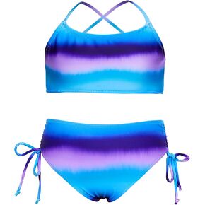 MHJY Girls Bikini Swimsuit 2-Piece Swimwear Bathing Suit with Adjustable Strap,4-5 Years,Blue Purple in Kuwait