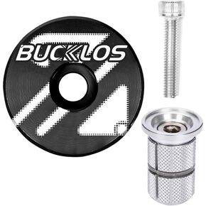 BUCKLOS Bike Headset Top Cap and Expander Plug, Fits 1-1/8" Fork Stems, Carbon Fiber Top Cap with Aluminum Screw Shiny