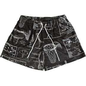 DIOTSR Mens Graphic Shorts Athletic Running Shorts Casual Streetwear Cool Designer Shorts Summer