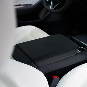 Center Console Cover arm Rest Model 3 for 2024 Tesla Model 3 TPE Armrest Cover Non-Slip Arm Rest Protector Model 3 2024 Interior Accessories Refresh Highland (White)