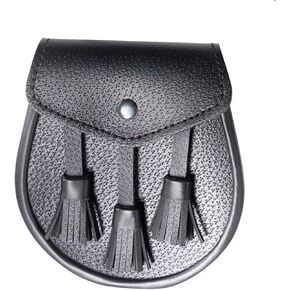 Damn Near Kilt 'Em The Regiment Scottish Day Sporran for Men, Made with Genuine Leather, Includes Adjustable Chain Belt