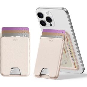ESR for MagSafe Wallet, 5 Card-Holder, Magnetic Wallet with Adjustable Stand, Magnetic Wallet for iPhone 16/15/14/13/12 Series, Ultra-Slim, Not for iPhone Mini, Vegan Leather, Black