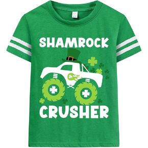 Toddler Boy Girl St Patricks Day T-Shirts Toddler Shamrock Clover Green Short Sleeve Tee Tops for Kids 2-10 Years