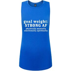 FANNOO Workout Tank Tops for Women-Goal Weight Womens Funny Saying Fitness Gym Racerback Sleeveless Shirts
