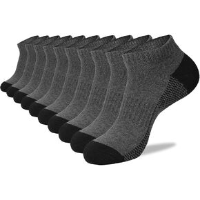 COOVAN 10 Pack Mens Ankle Low Cut Socks Athletic Cushion Casual Socks