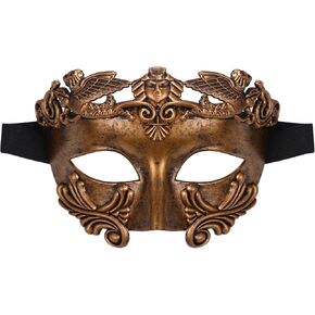 SKEPO Masquerade Mask for Men - Vintage Roman Greek Venetian Half Face Mask for Halloween Mascarade Prom Ball Mardi Gras Cosplay Party