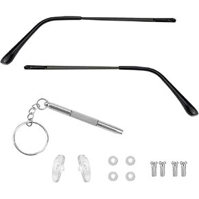 1 Pair Metal Glasses Replacement Arms Metal Glasses Temple for Glasses Repair Universal Legs Replacement Accessories（Black）