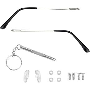 1 Pair Metal Glasses Replacement Arms Metal Glasses Temple for Glasses Repair Universal Legs Replacement Accessories（Black） in Kuwait