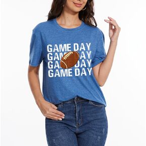 Game Day Football Shirts Women Soccer Mom Tees Funny Team Sports Season Jersey Sunday Casual Tops Outfits