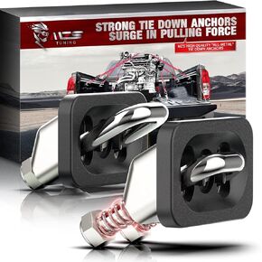 MZS Tie Down Anchors, All Metal Retractable D-Ring Compatible with 2007+ Silverado & Sierra 1500 2500 3500 | 2015+ Colorado & Canyon - 4000 LBS Capacity Side Wall (of 6)